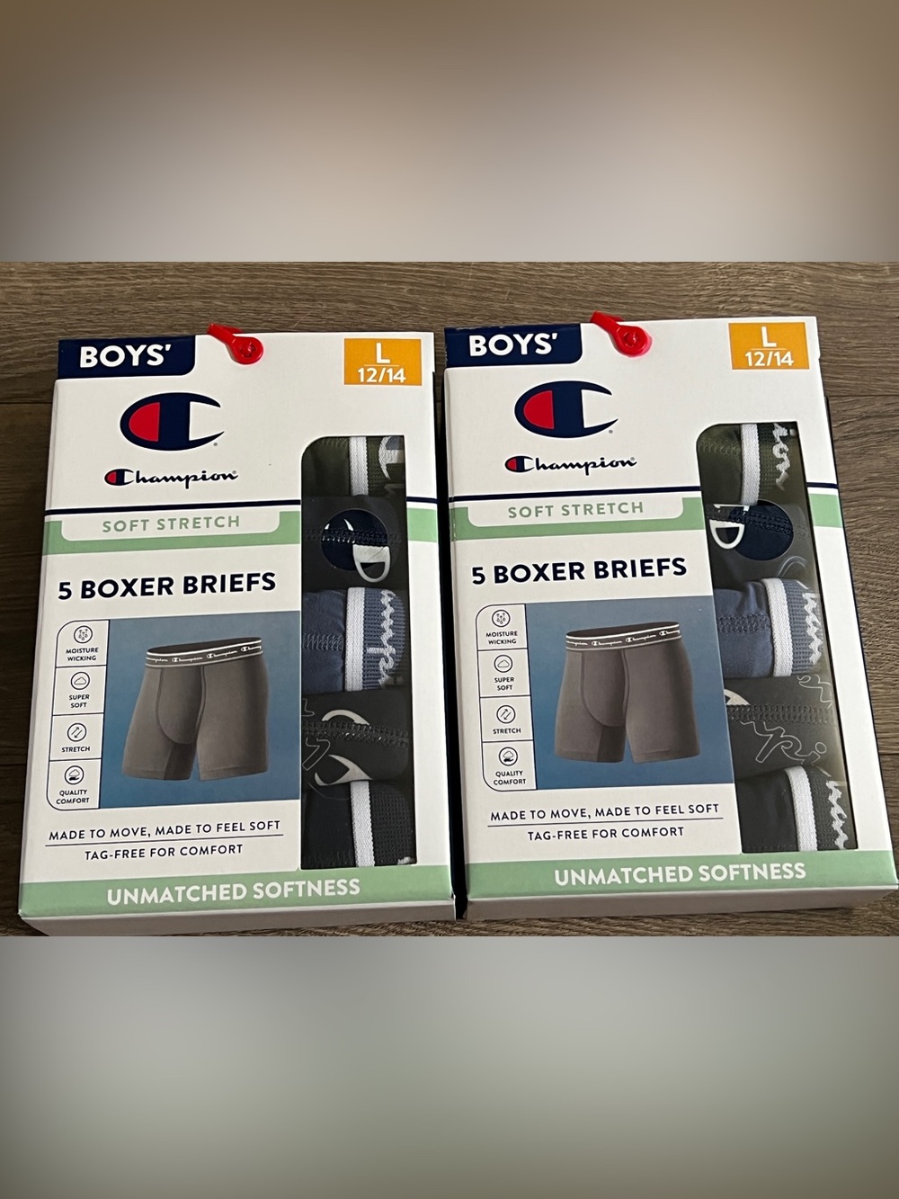 Champion 10 Pairs Boys Boxer Briefs Size Large ( 12-14) New